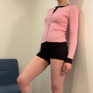 Joseph A Soft Pink Knit Cardigan